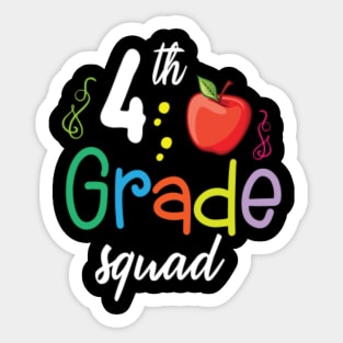 4th Grade Squad Teacher Student Happy Back To School Day Sticker